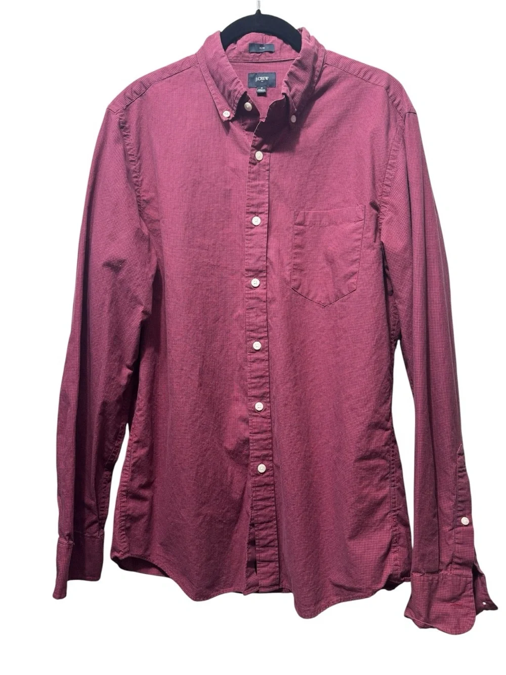 J. Crew Maroon Button-Down Shirt M slim